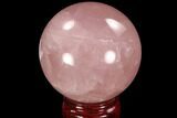 Polished Rose Quartz Sphere - Madagascar #93010-1